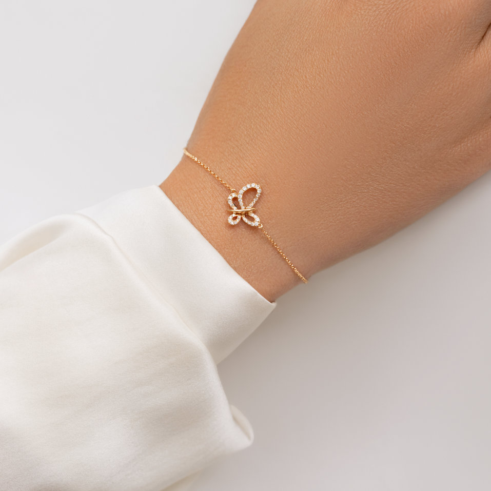 Náramek s diamanty Aurora Wings