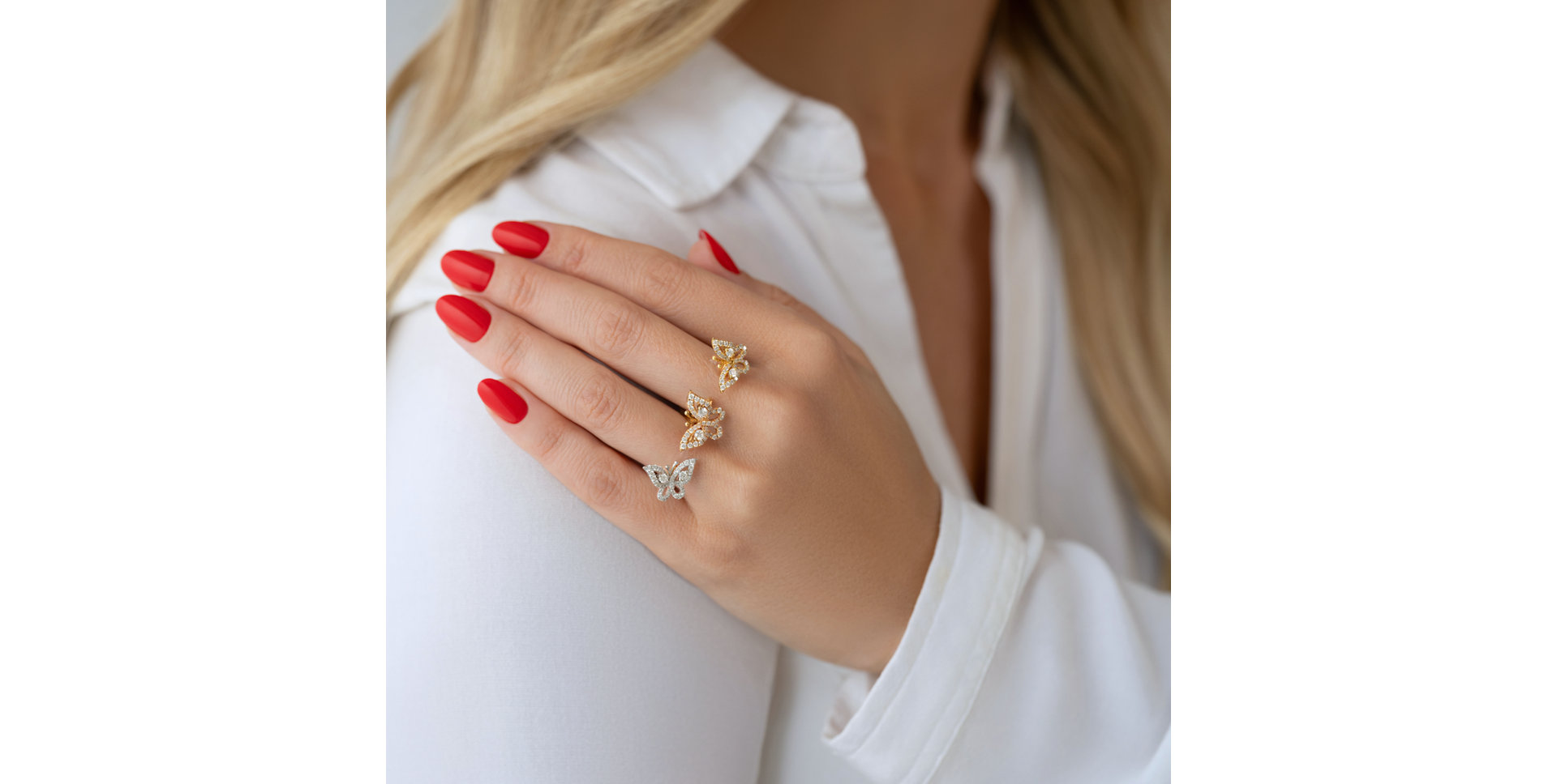 Prsten s diamanty Butterflies