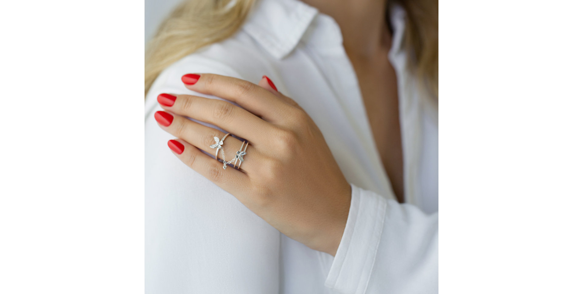 Prsten s diamanty Twin Papillon