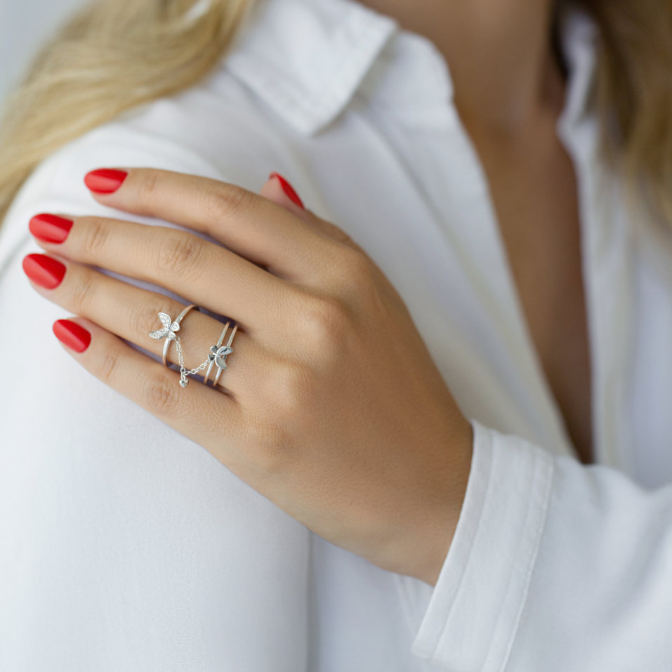 Prsten s diamanty Twin Papillon