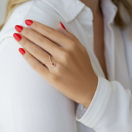 Prsten s rubínem a diamanty Ruby Tear