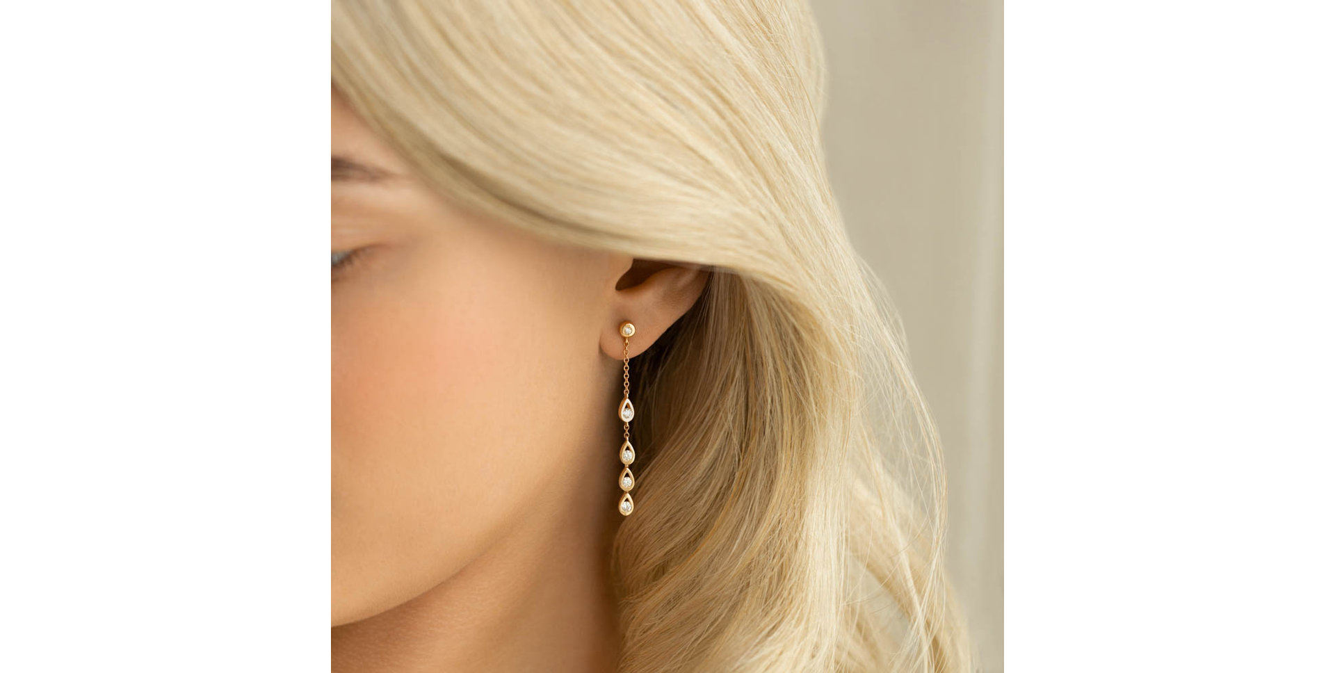 Náušnice s diamanty Love Waterfall