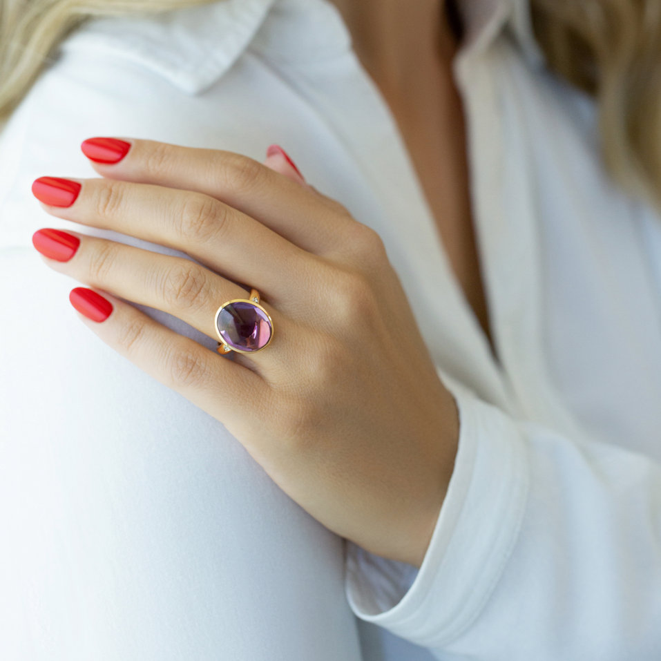 Prsten s ametystem a diamanty Witching Princess