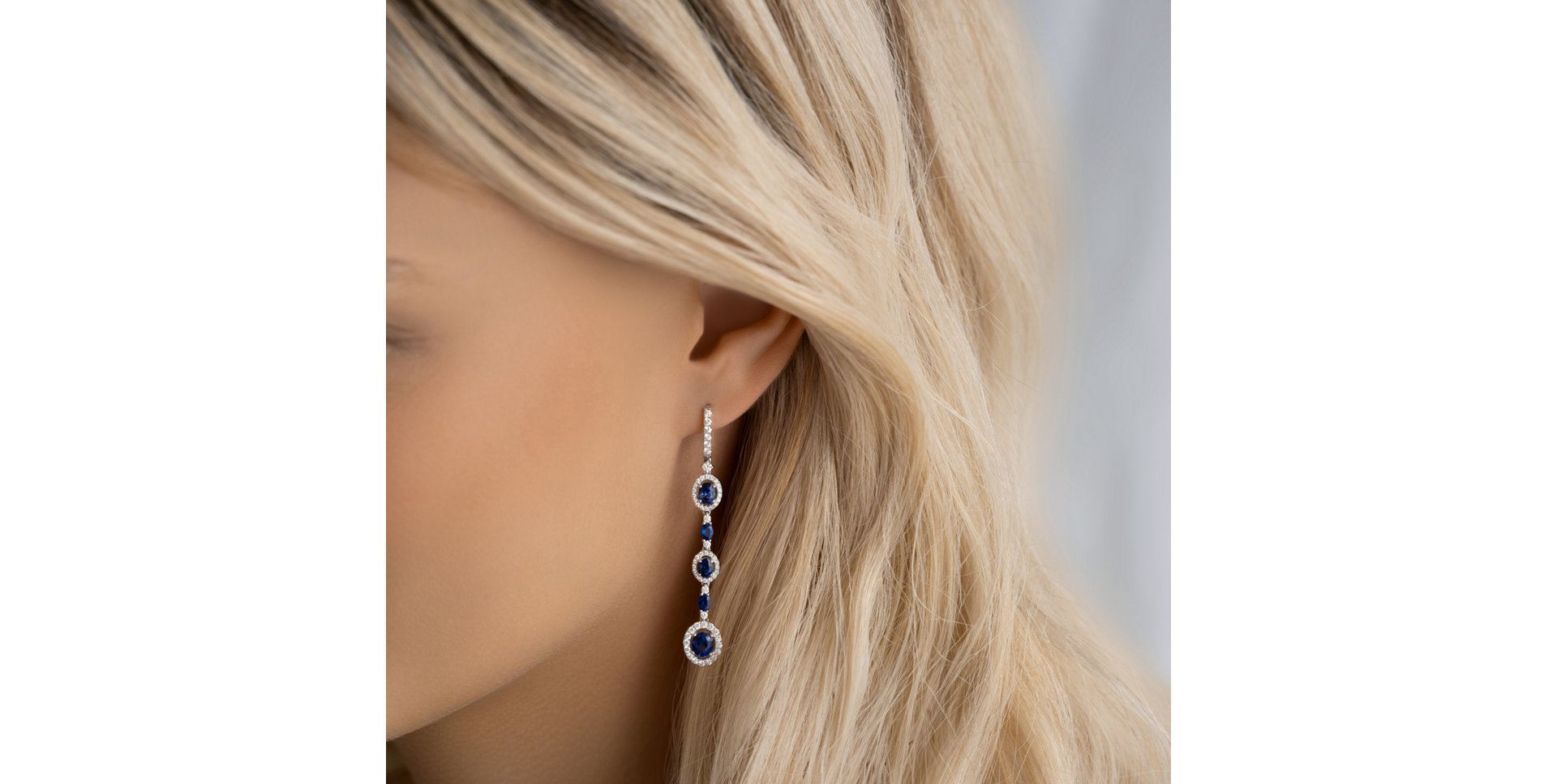 Náušnice s diamanty a safíry Mephisto Touch