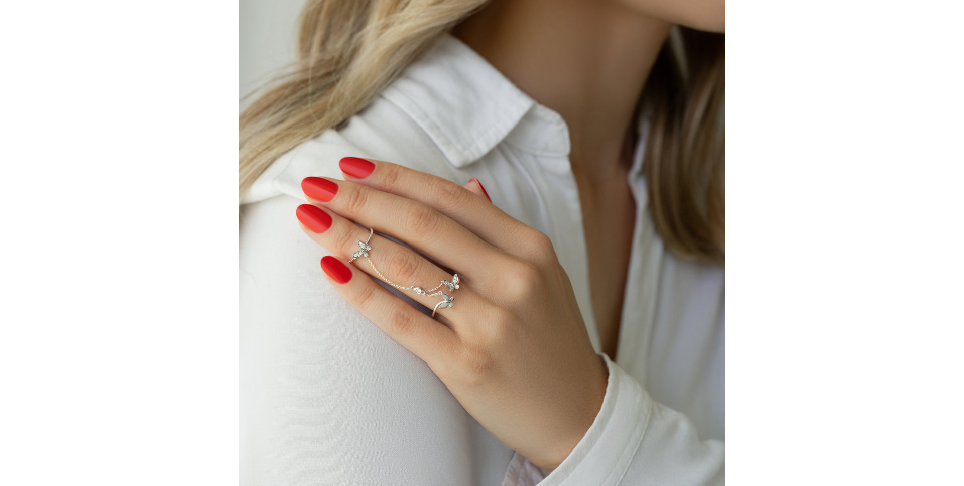 Prsten s diamanty Connected Wings