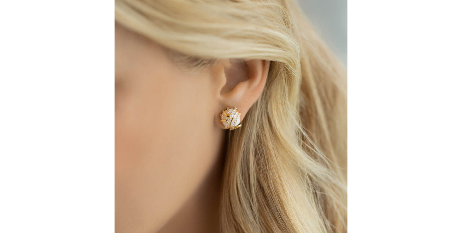 Náušnice a achátem s diamanty Garden Galaxy