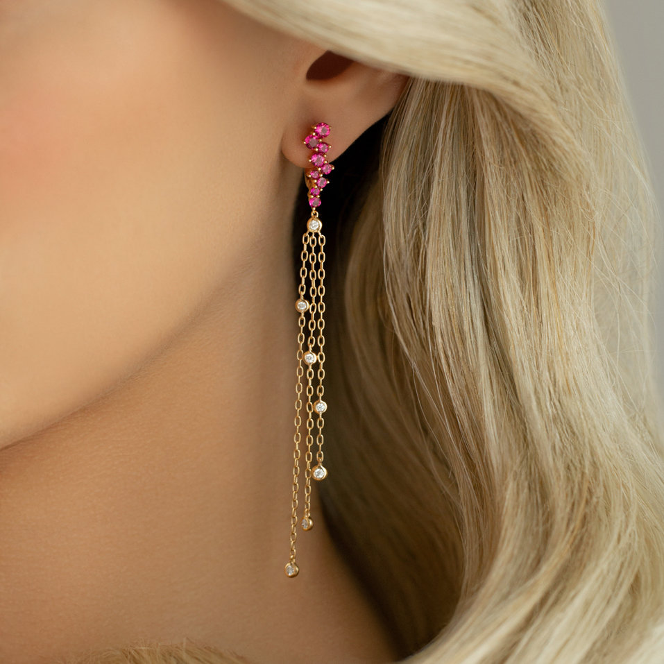 Náušnice s diamanty a turmalínem Sultan Fairytale