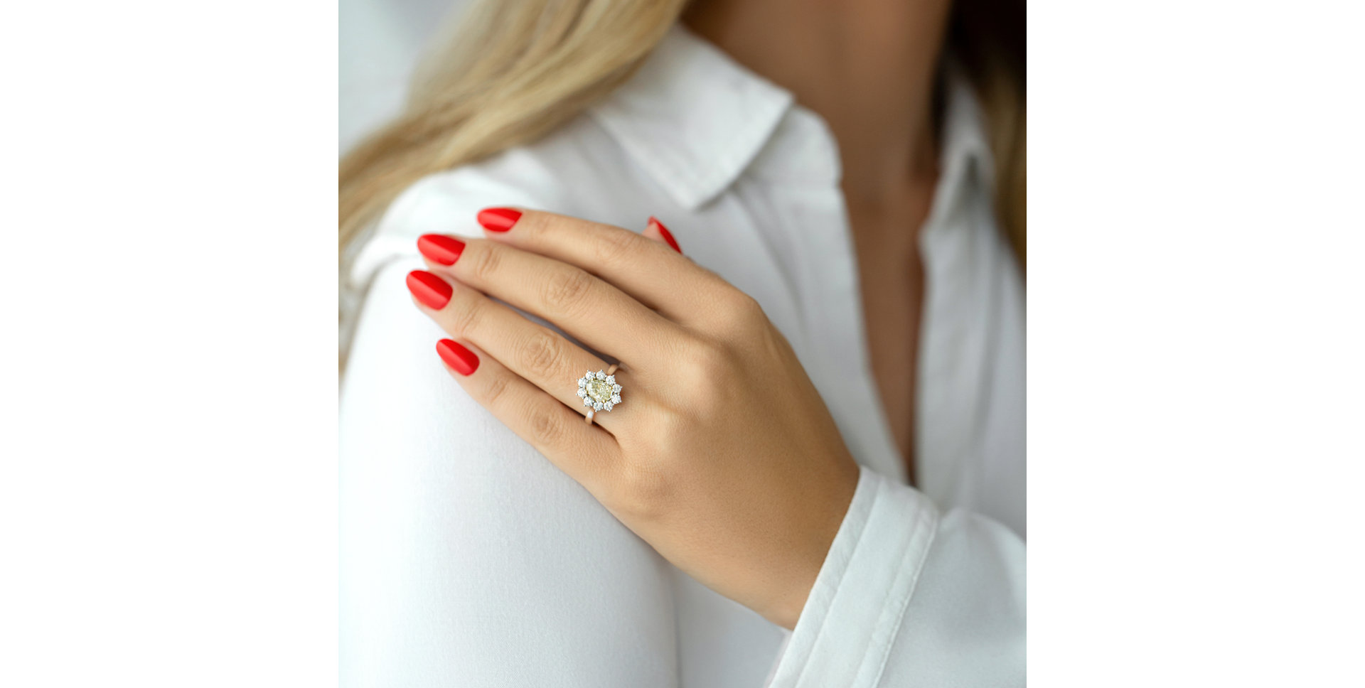 Prsten s bílými a žlutými diamanty Argelia