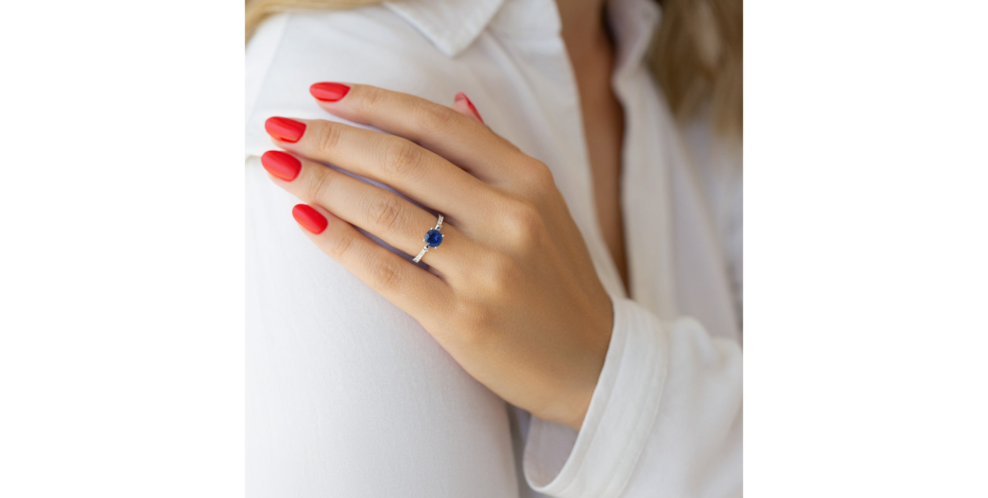 Prsten s safírem a diamanty Midnight Phantom