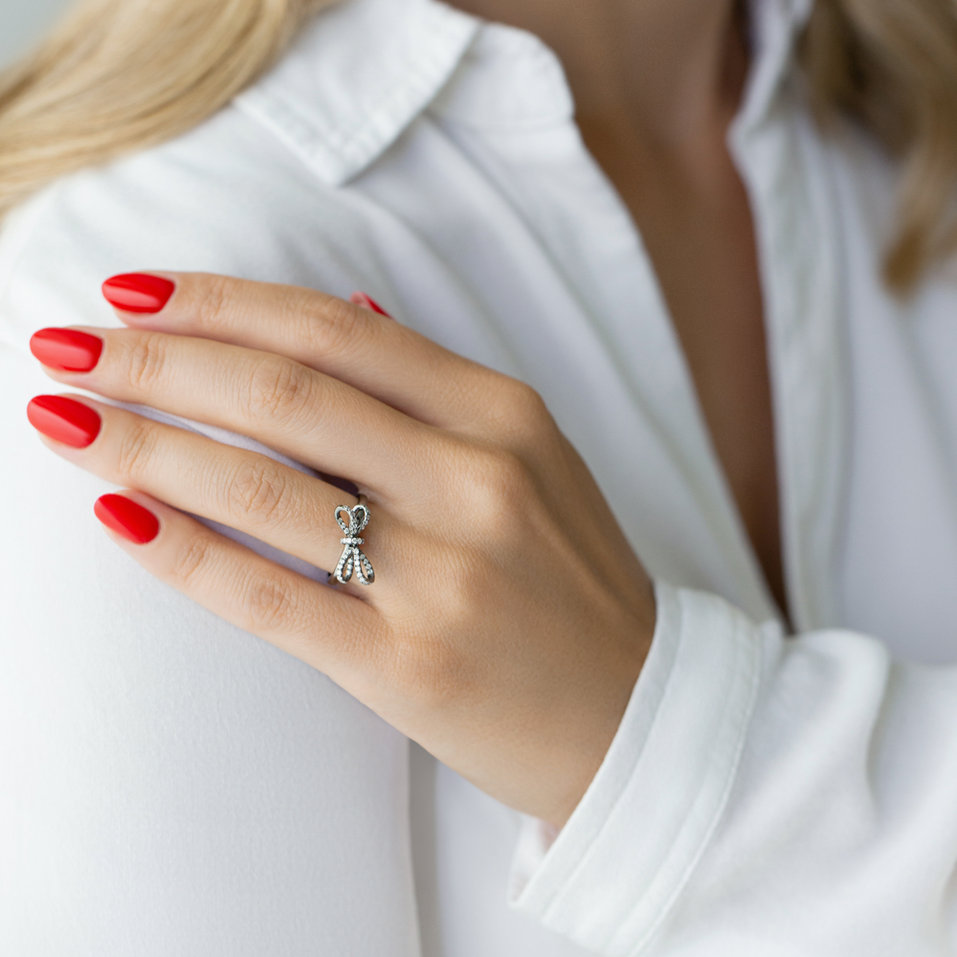 Prsten s diamanty Galaxy Ribbon