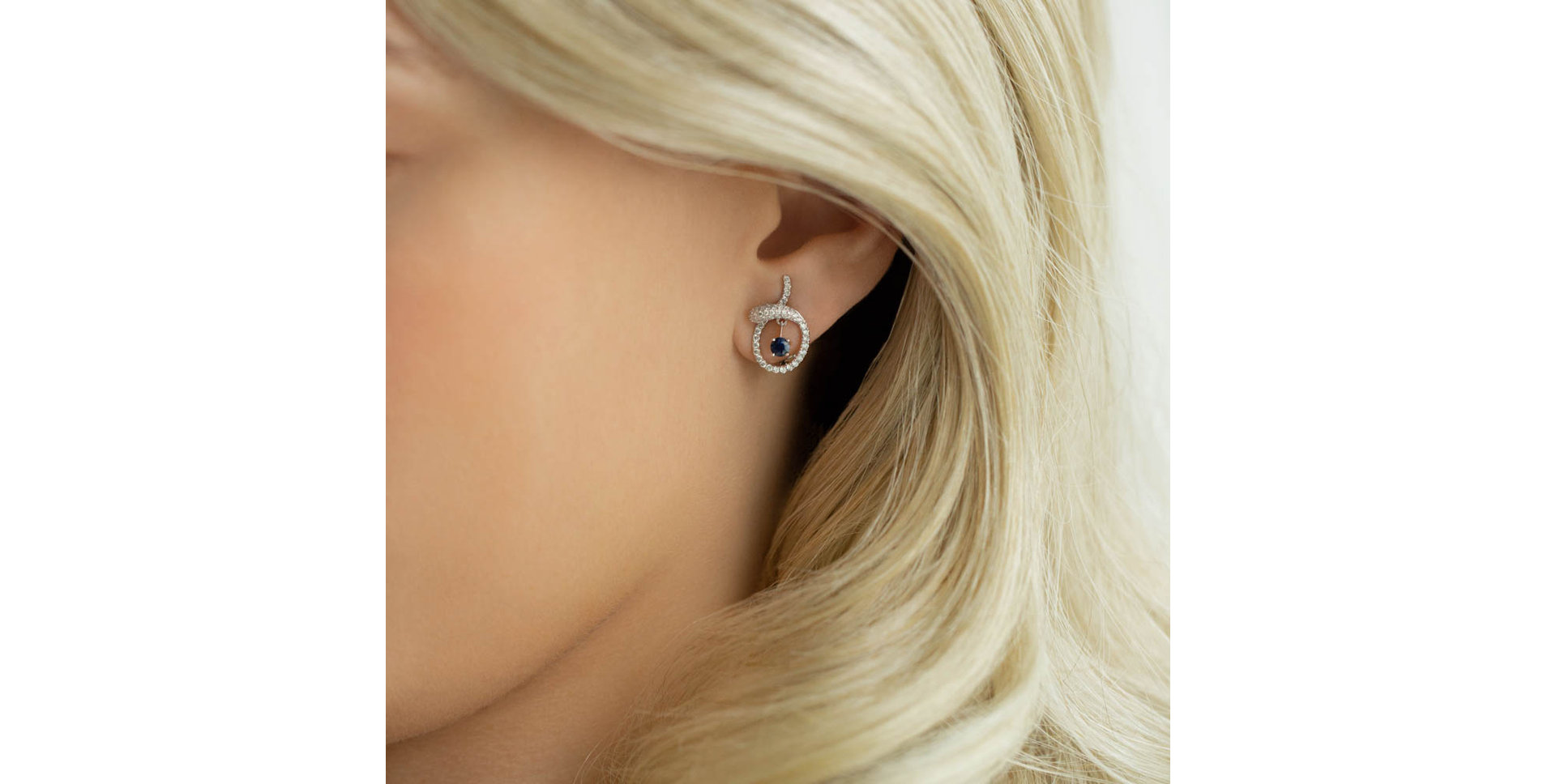 Náušnice s safírem a diamanty Khloe