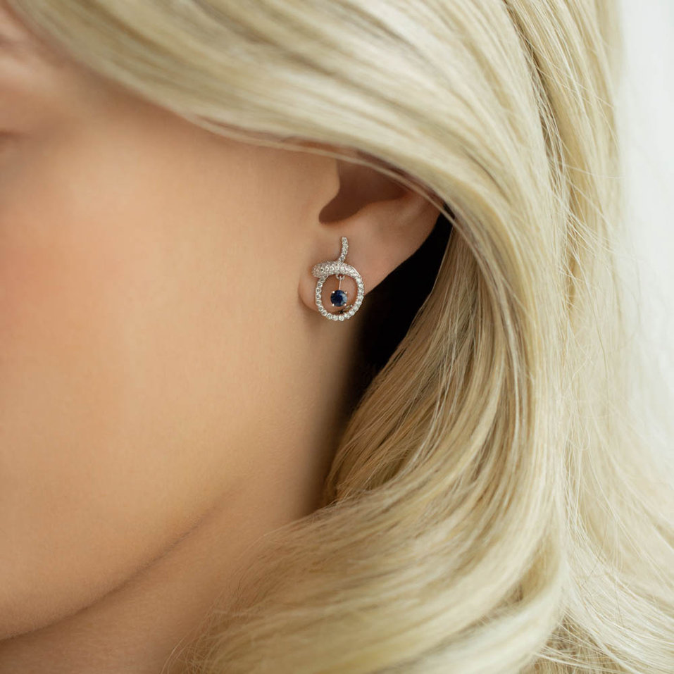 Náušnice s safírem a diamanty Khloe