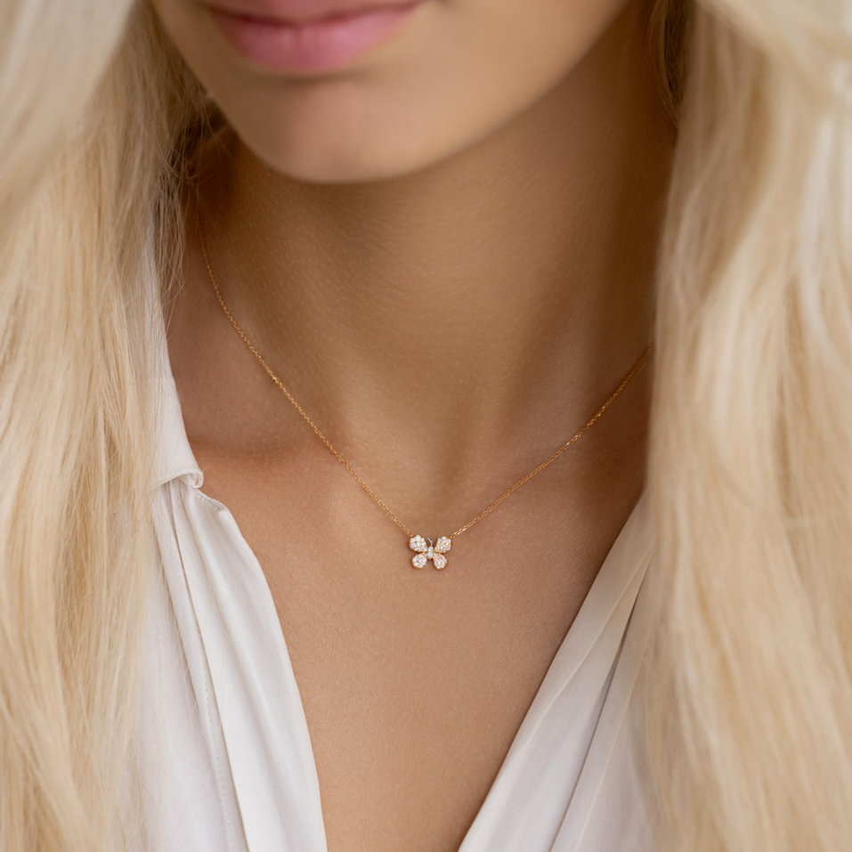 Náhrdelník s diamanty Classic Butterfly
