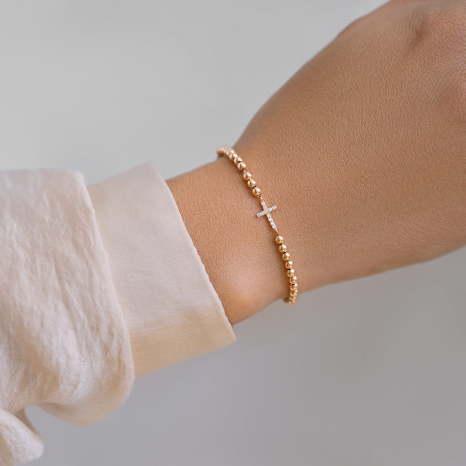 Náramek s diamanty Cure of Cross