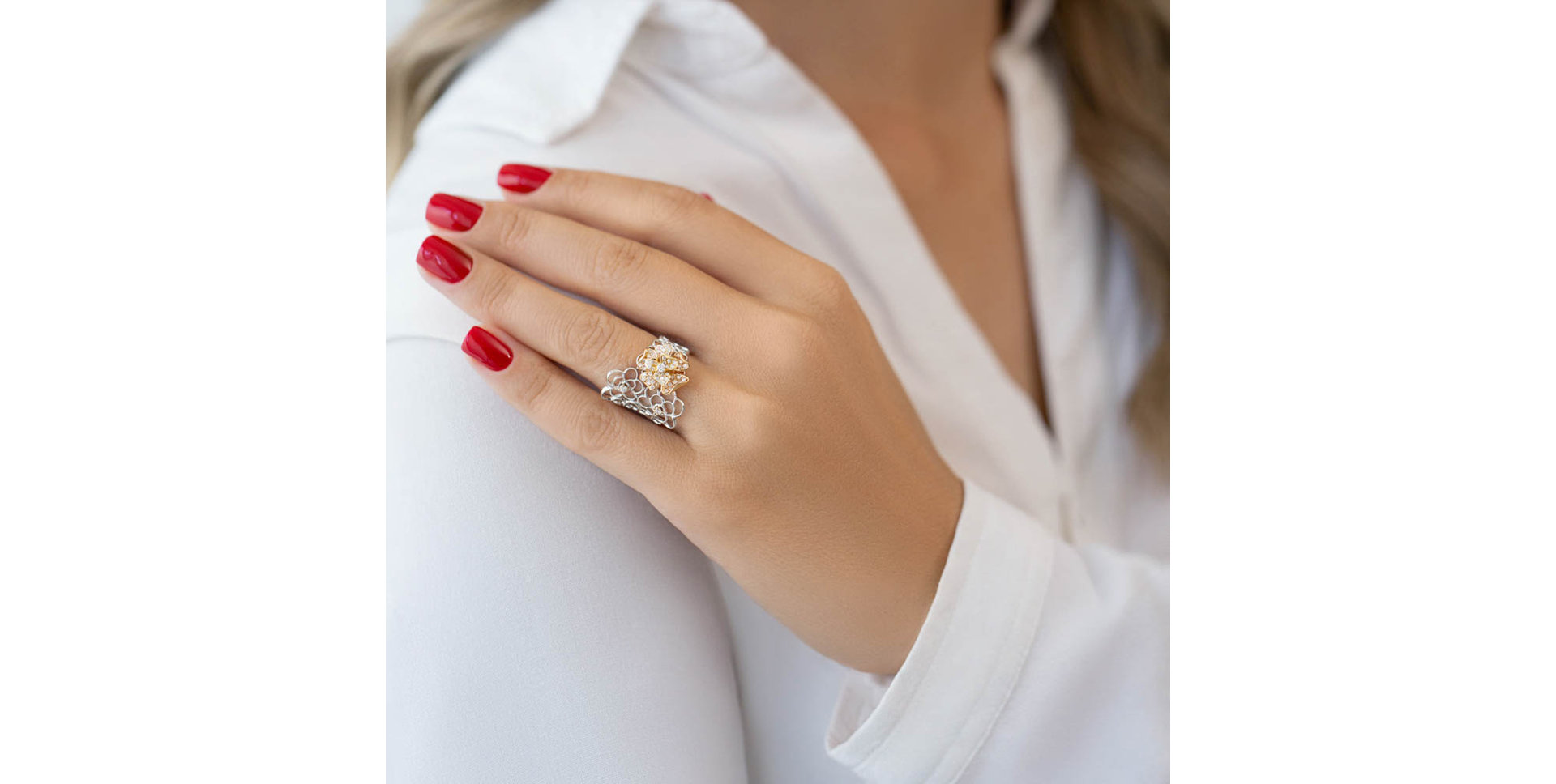 Prsten s diamanty Virgin Flower