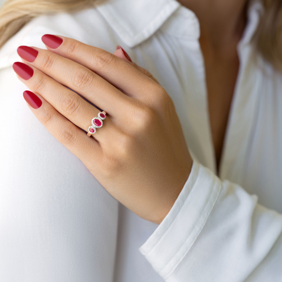 Prsten s diamanty a rubíny Ruby Destiny