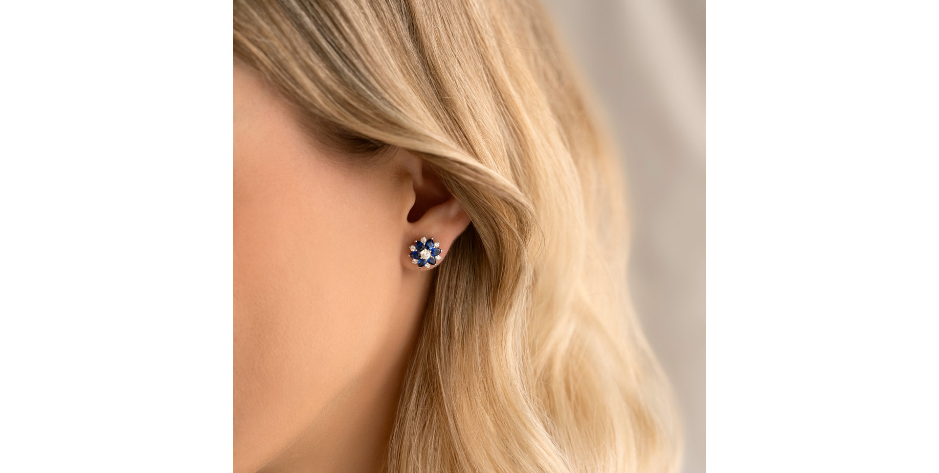 Náušnice s diamanty a safíry Sparkle of Hope