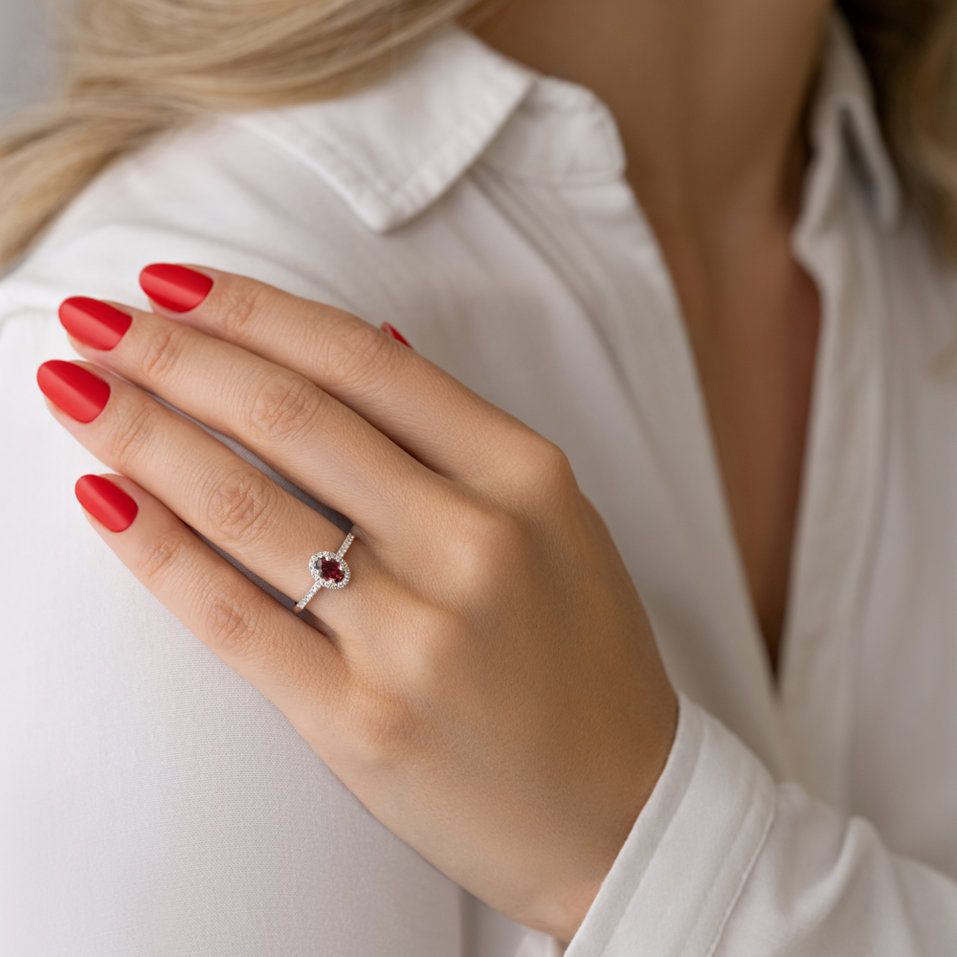 Prsten s turmalínem a diamanty Sintharia