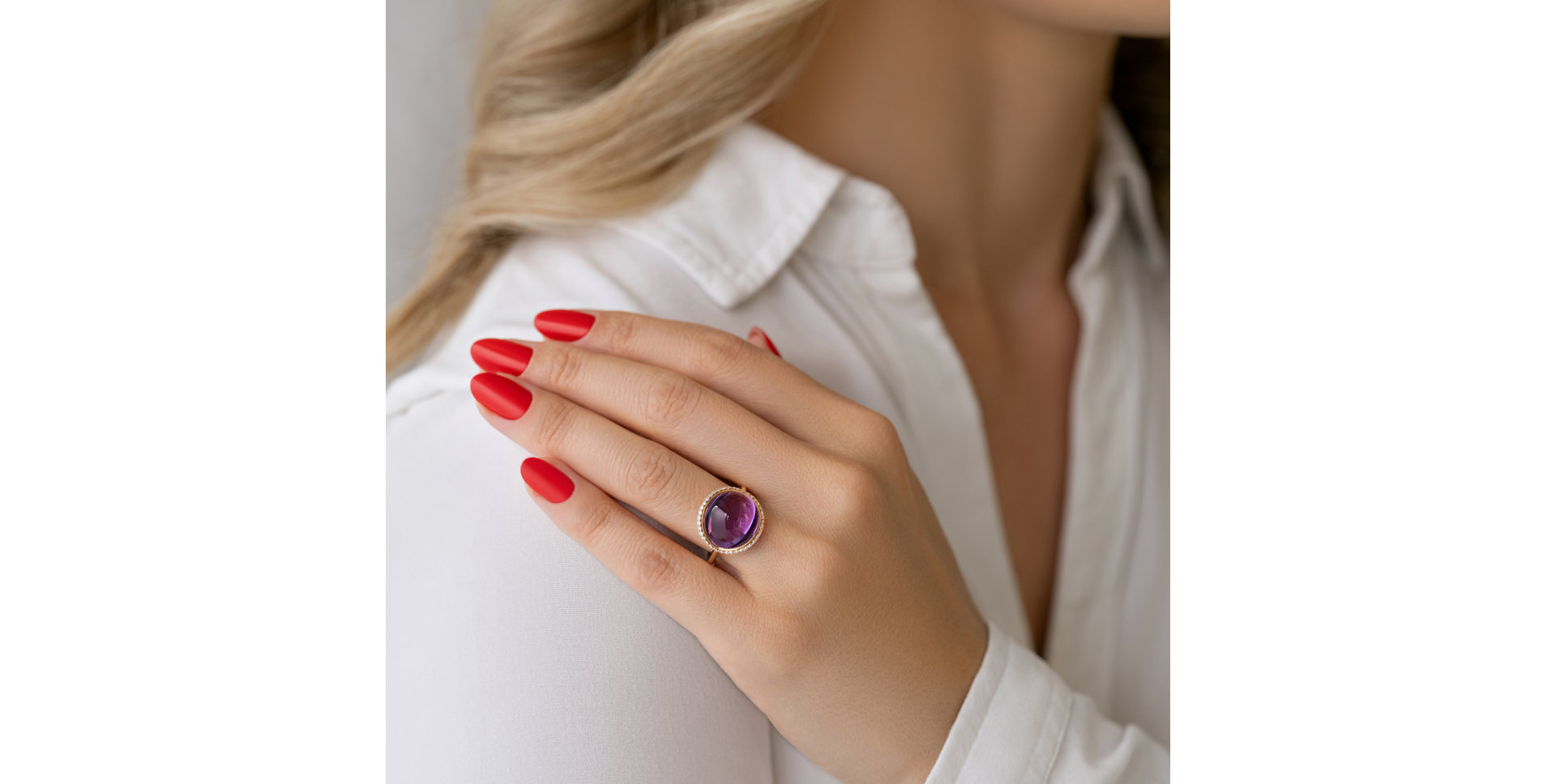 Prsten s quartzem a diamanty Diantha