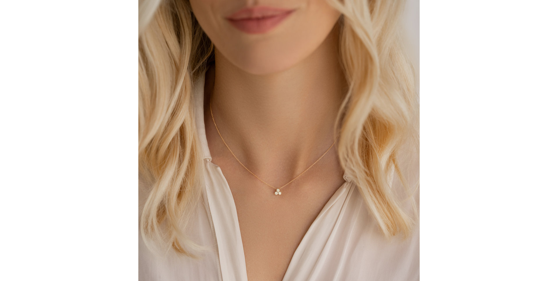 Náhrdelník s diamanty Sparkling Trefoil