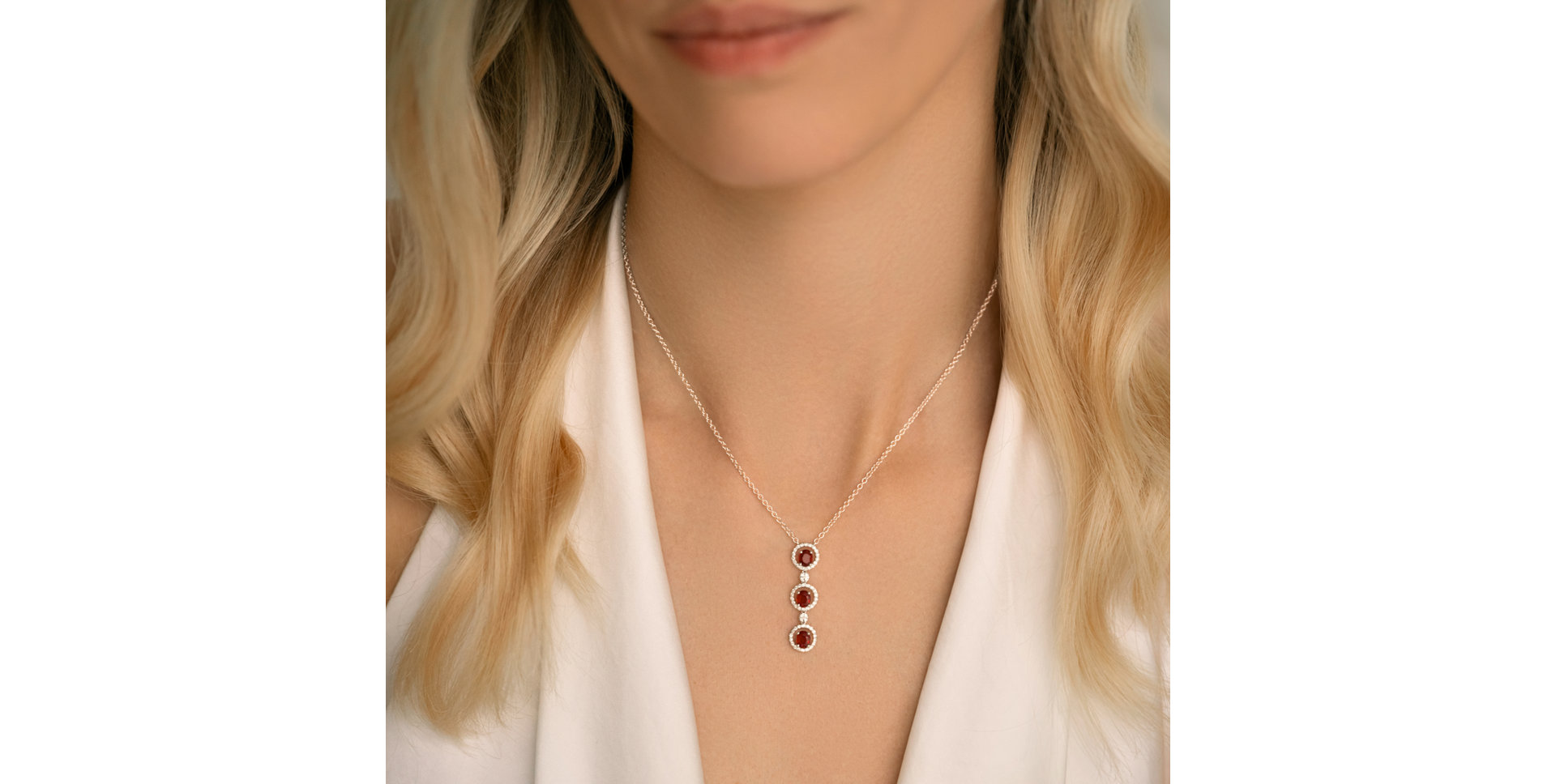 Náhrdelník s diamanty a rubíny Gem Harmony