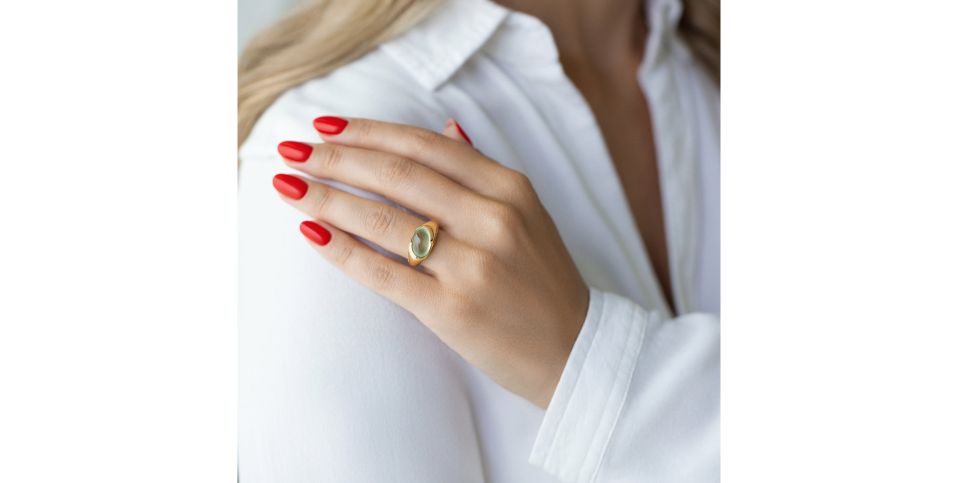 Prsten s prehnitem a diamanty Mistress Desire