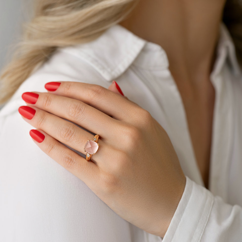 Prsten s růženínem a diamanty Mistress Pleasure