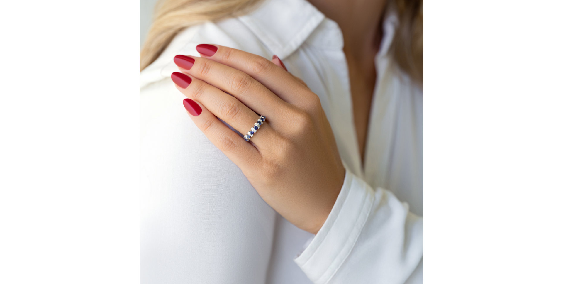 Prsten s diamanty a safíry Empyrean Essence