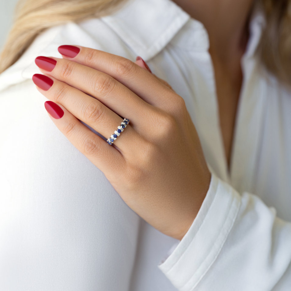 Prsten s diamanty a safíry Empyrean Essence