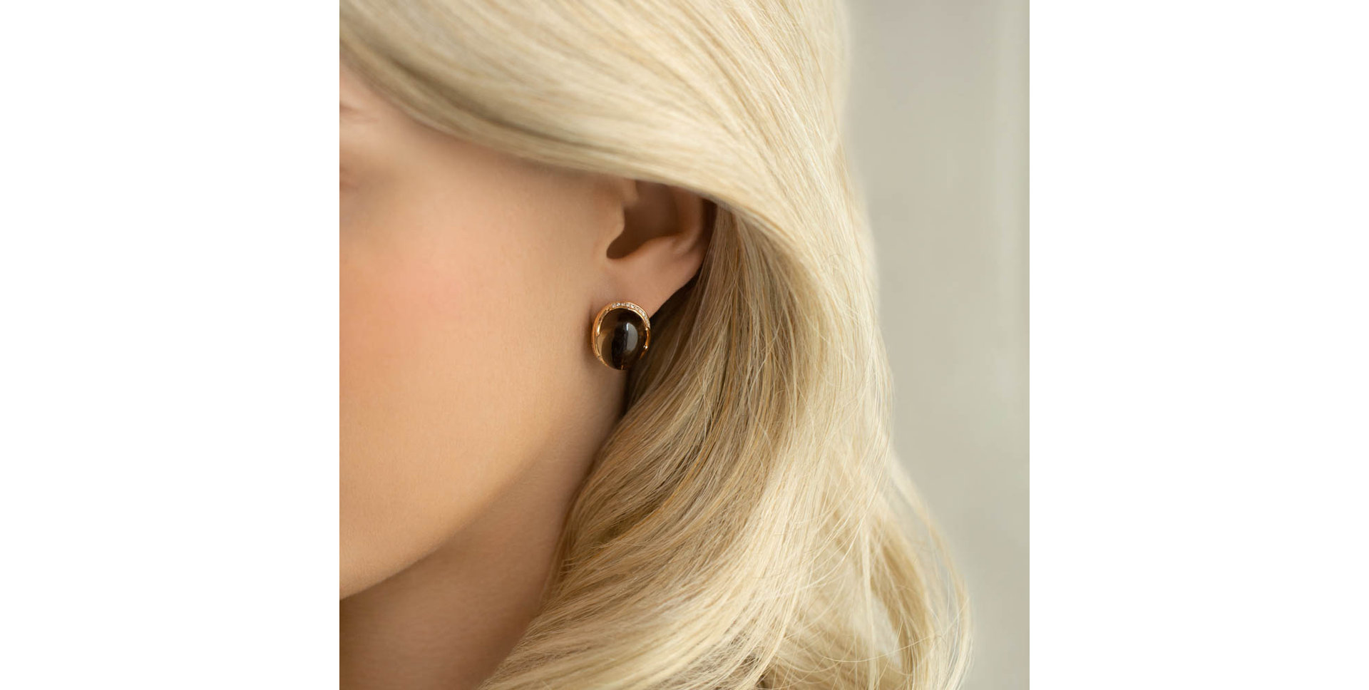 Náušnice s quartzem a diamanty Mystic Blossom