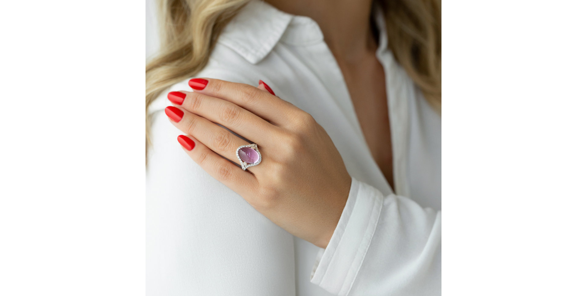 Prsten s ametystem a diamanty Sparkling Desire