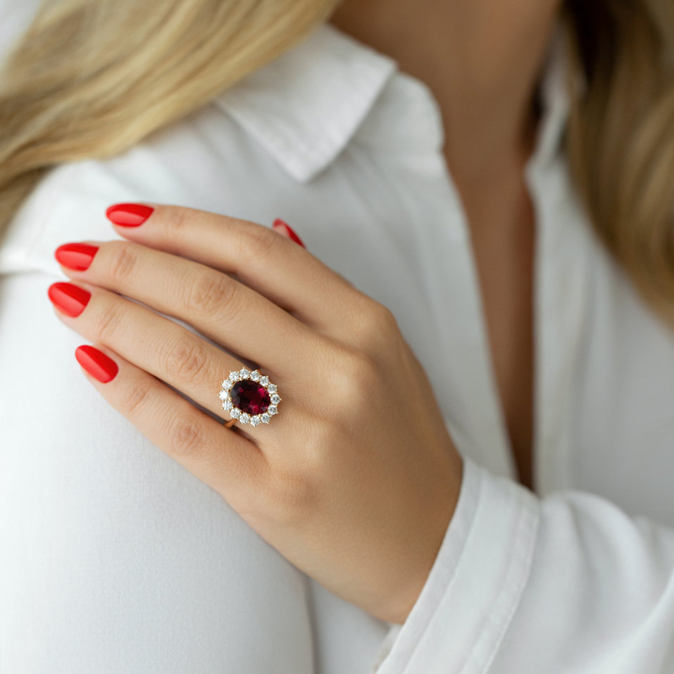 Prsten s turmalínem a diamanty Sky Goddess