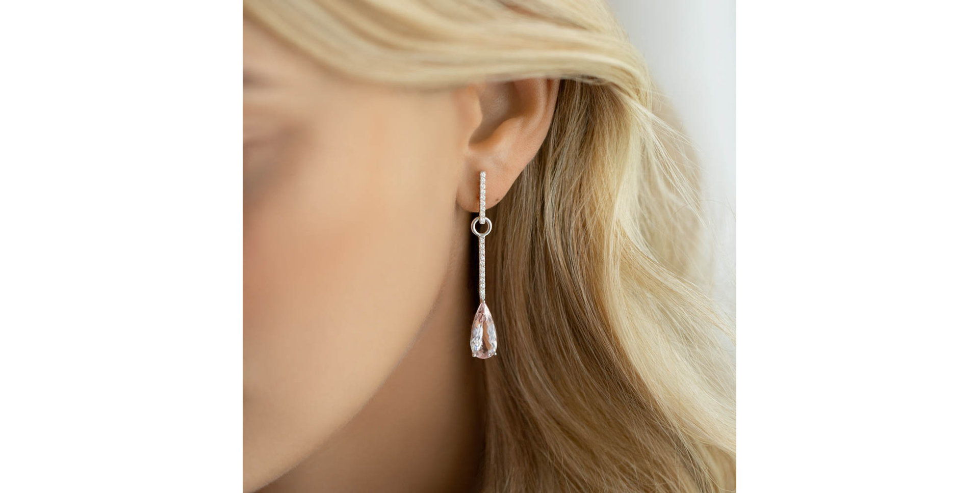 Náušnice s morganitem a diamanty Charming Galaxy