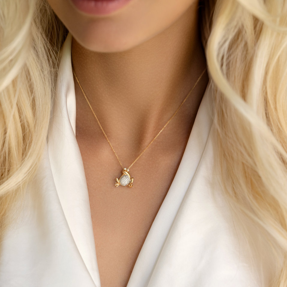 Přívěs s diamanty Frog on the Rock