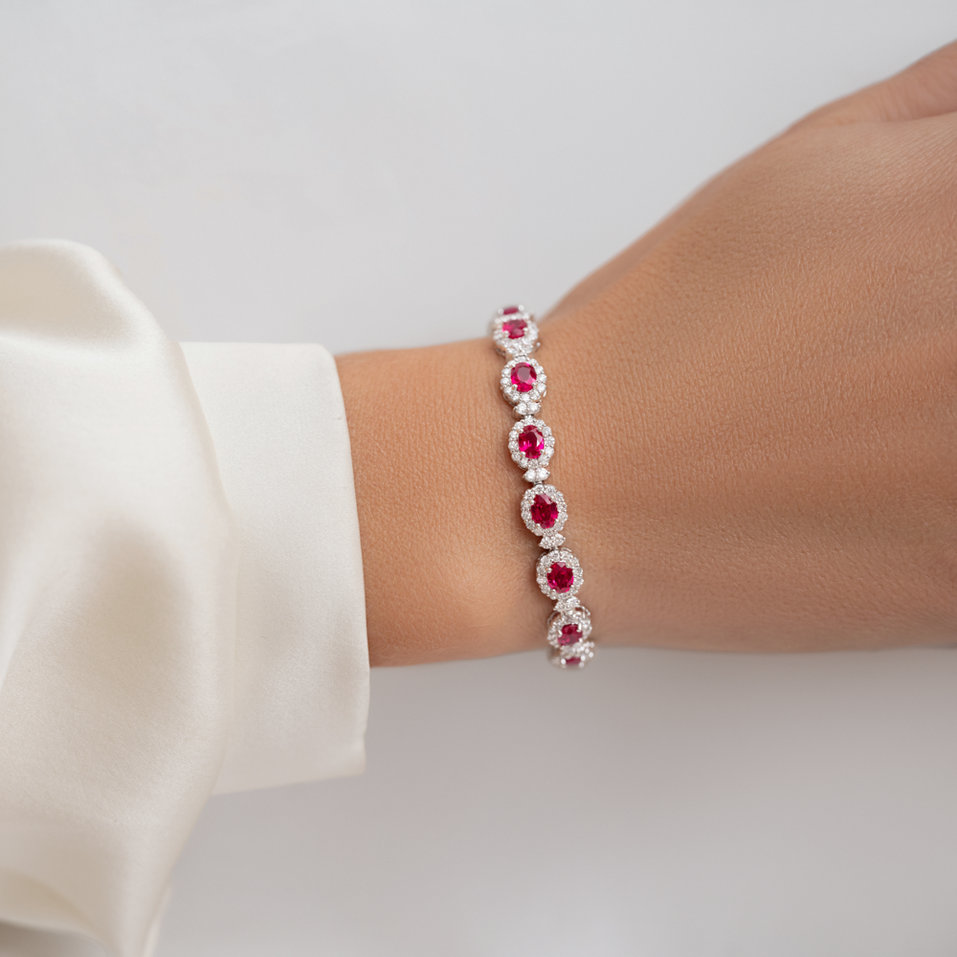 Náramek s diamanty a rubíny Ruby Diana