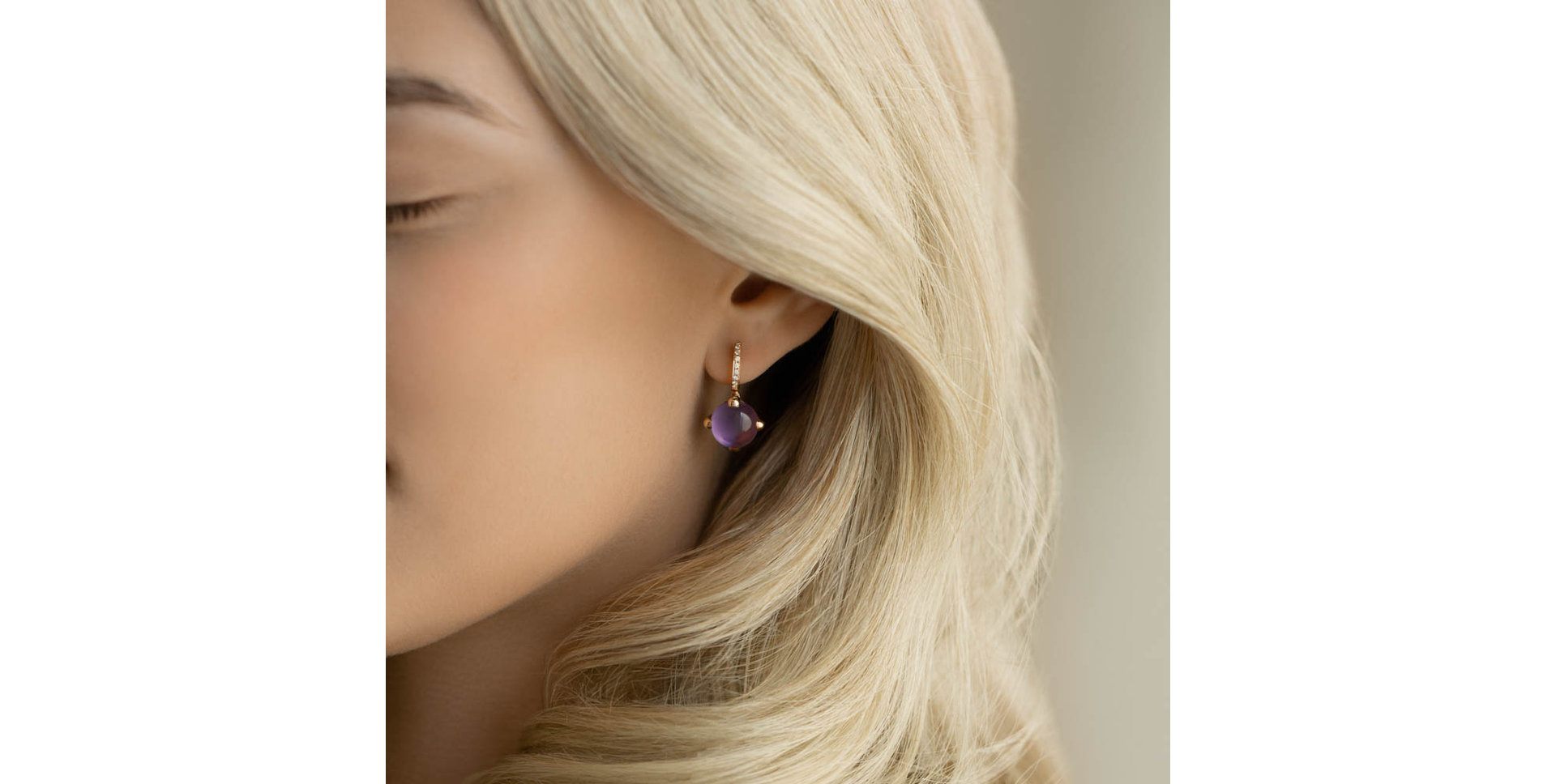 Náušnice s měsíčním kamenem a diamanty Rainbow Space