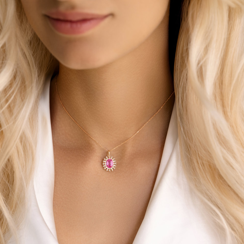 Přívěsek s diamanty a safírem Goddess Secret