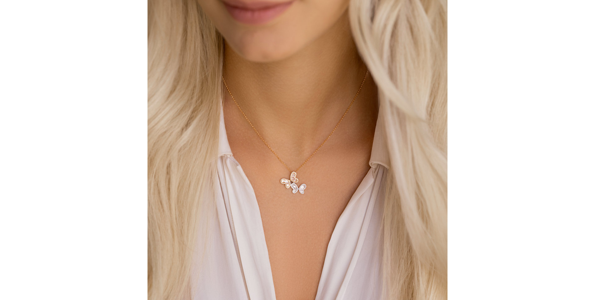 Náhrdelník s diamanty Twin Wings