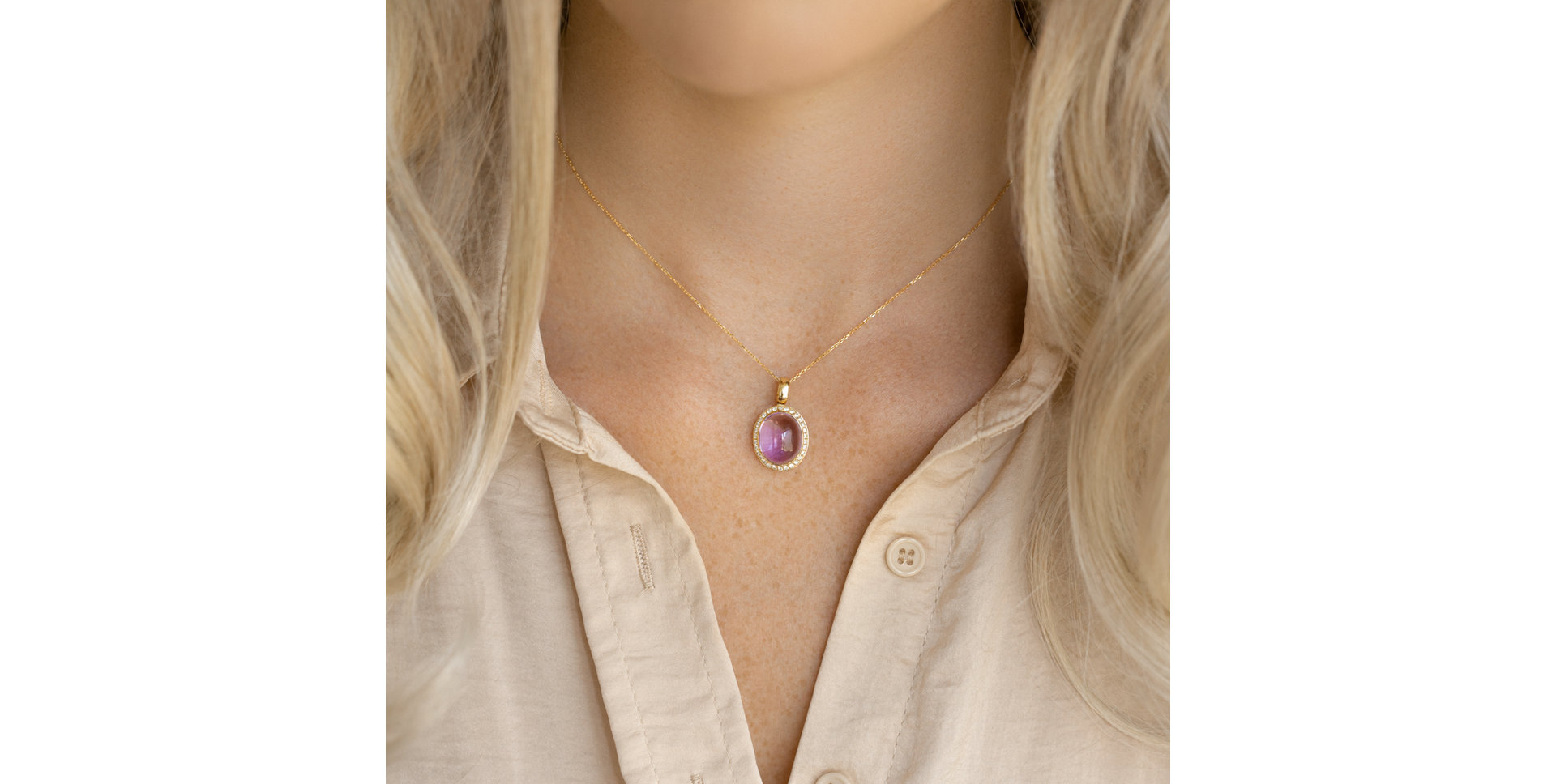 Přívěs s chalcedonem a diamanty Magic Blossom