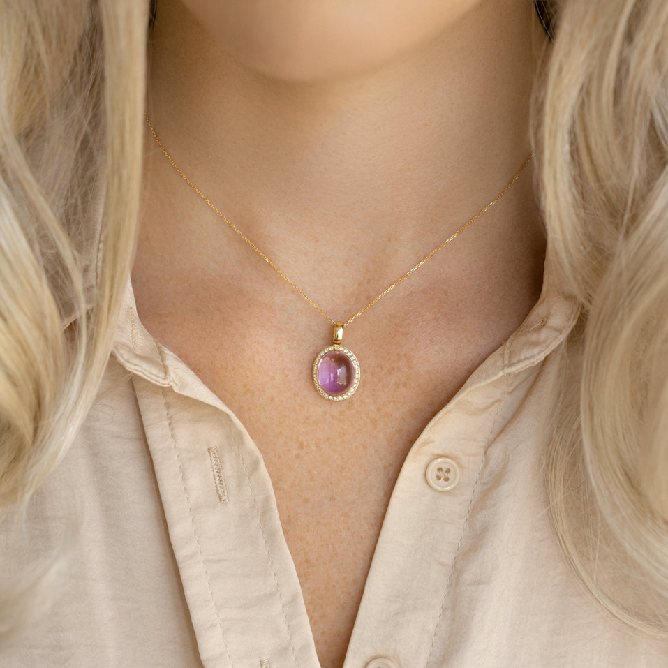 Přívěs s měsíčním kamenem a diamanty Magic Blossom