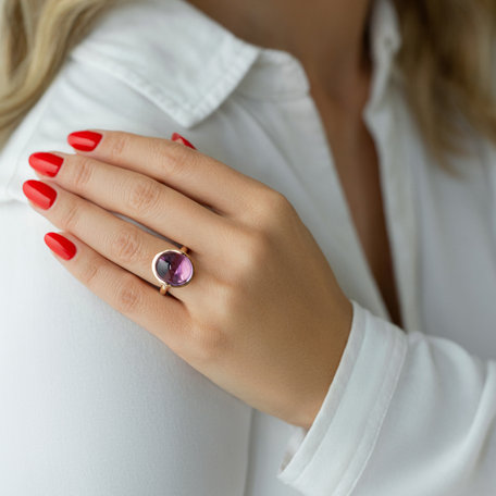 Prsten s chalcedonem a diamanty Fairytale Drop
