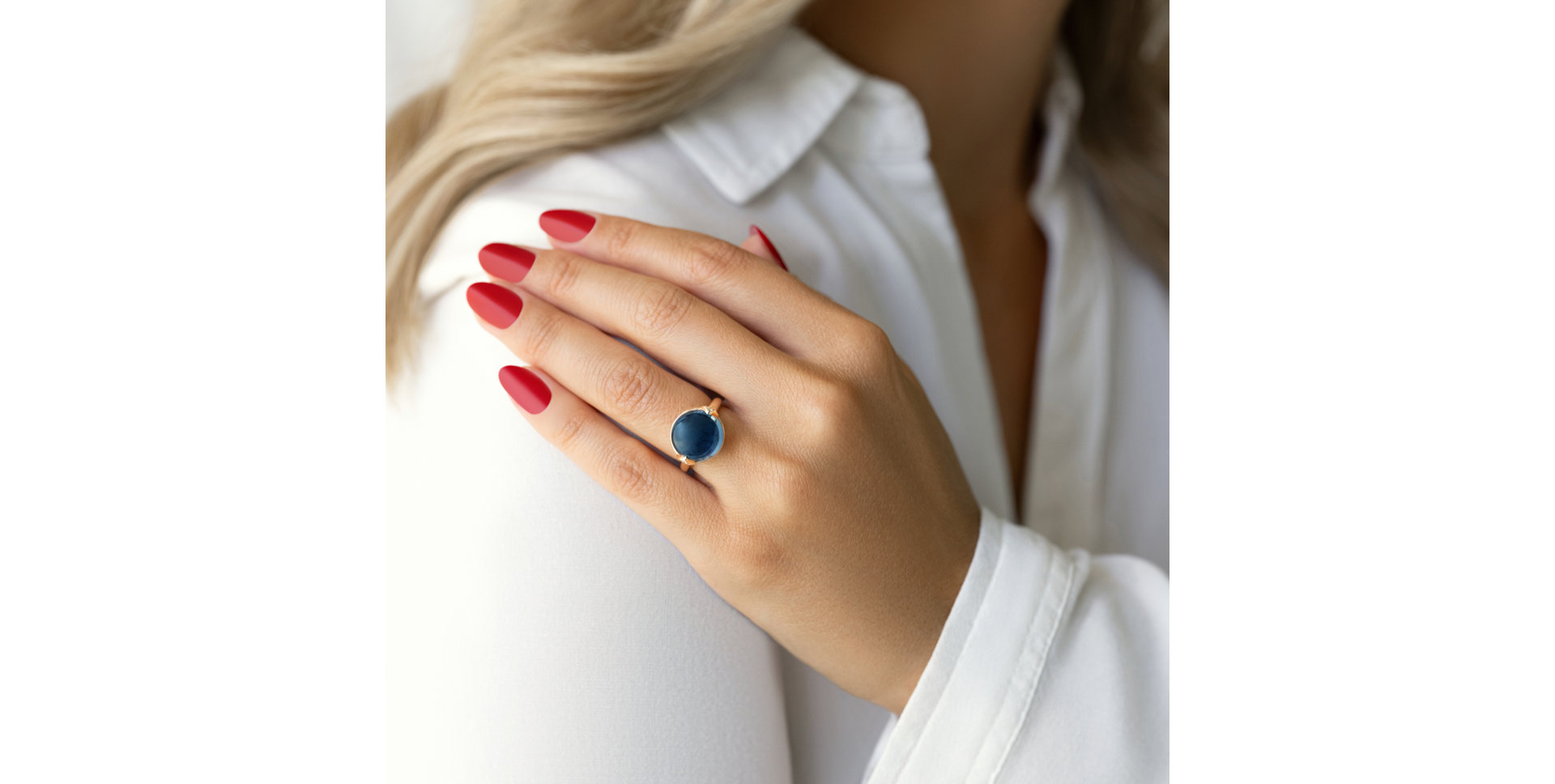 Prsten s topazem a diamanty Fairy Blossom