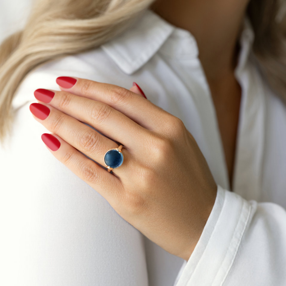 Prsten s topazem a diamanty Fairy Blossom