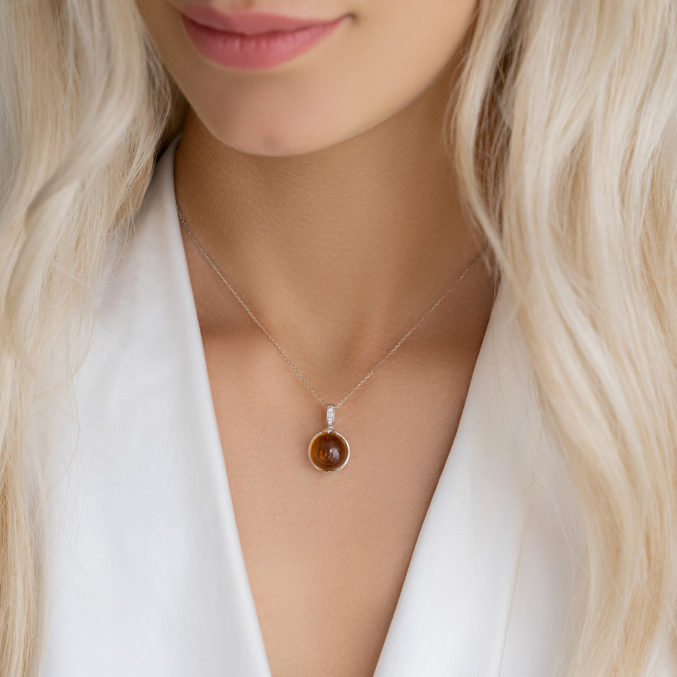 Přívěs s měsíčním kamenem a diamanty Fairy Blossom