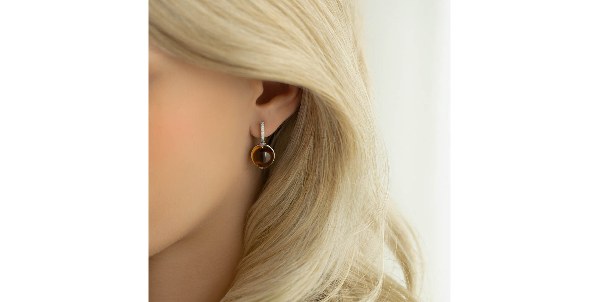 Náušnice s quartzem a diamanty Fairy Blossom