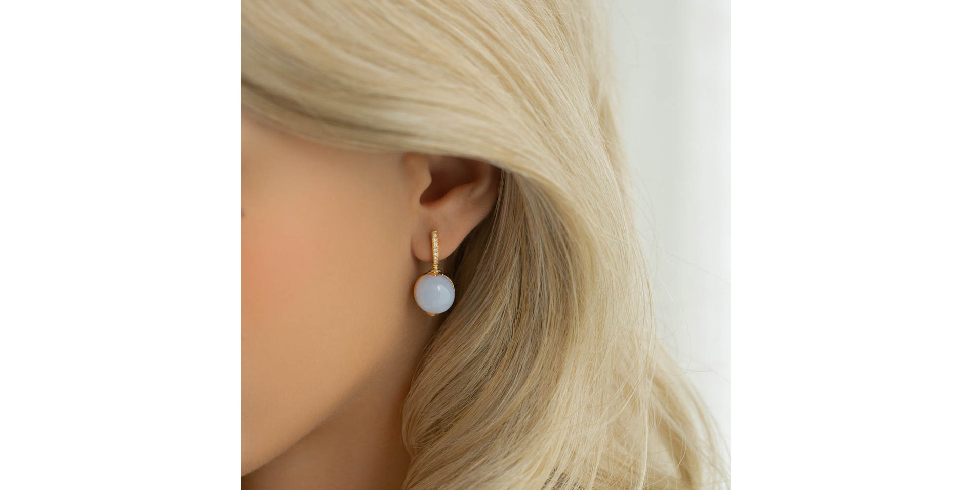 Náušnice s quartzem a diamanty Fairy Blossom