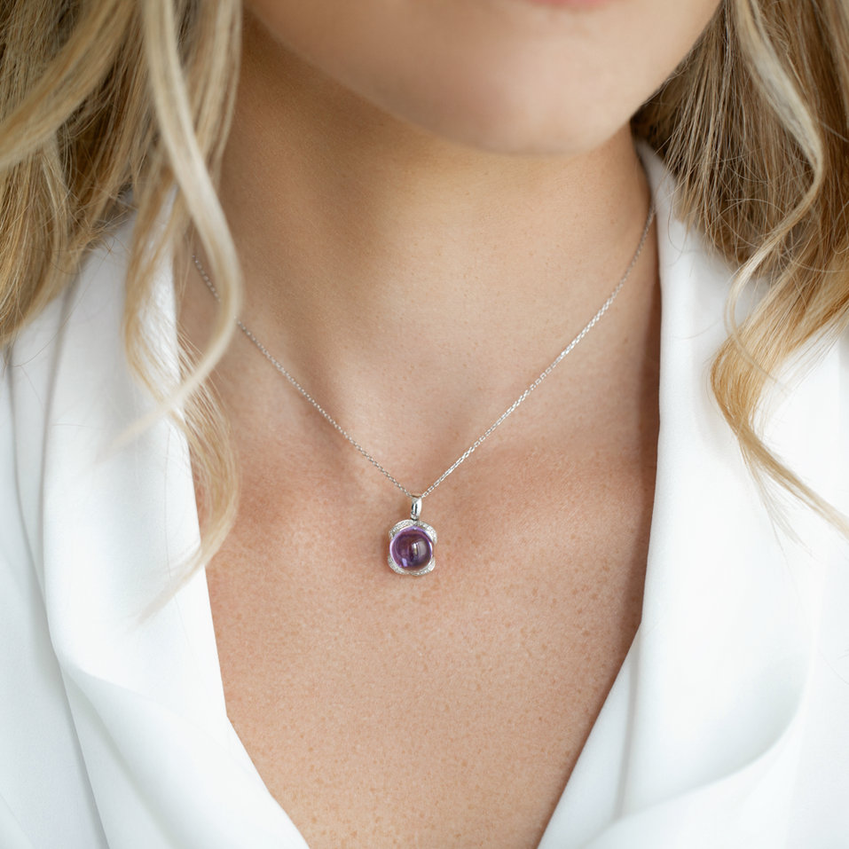 Přívěs s ametystem a diamanty Royal Drop