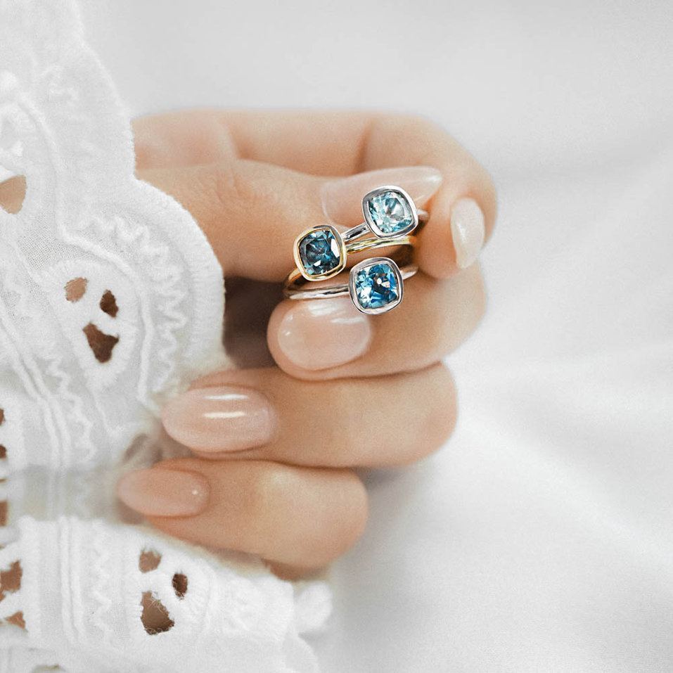 Prsten s topazem swiss Bonbon