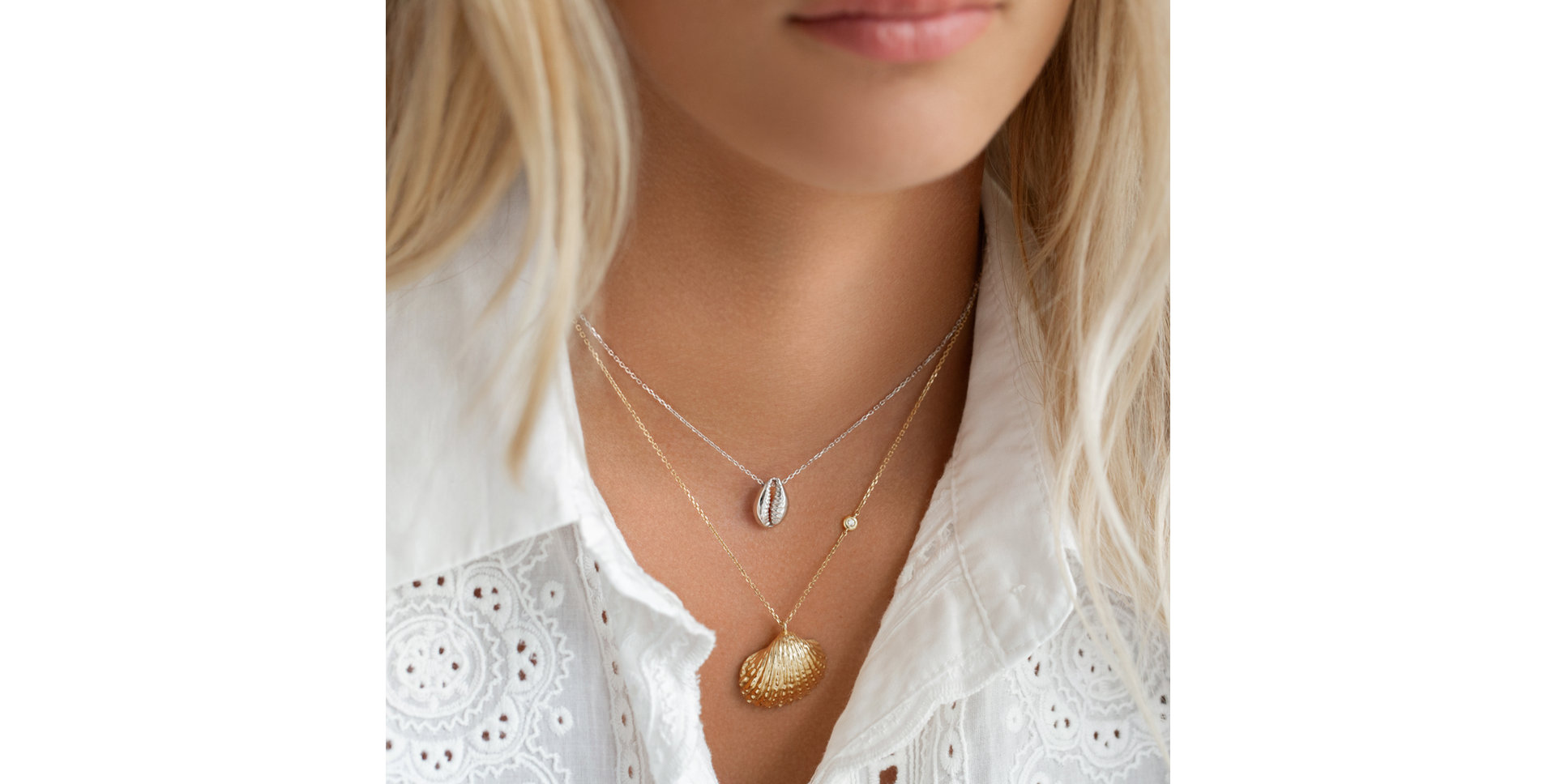 Náhrdelník s diamantem Luxury Clam