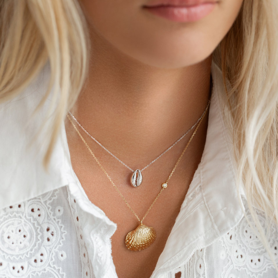 Náhrdelník s diamantem Luxury Clam